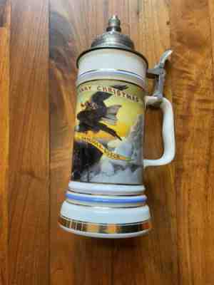 Vintage Anheuser Busch Budweiser Stein 1990 Berninghaus Merry Christmas Mug