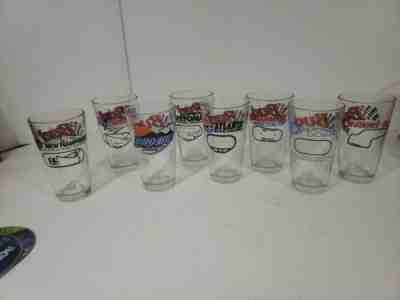 Lot 8 Motor Speedway Bud Budweiser Beer Pint Glass Nascar Racing Racetrack