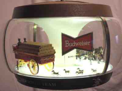 VINTAGE-1970's- BUDWEISER CLYDESDALE ROTATING CAROUSEL HANGING LIGHT