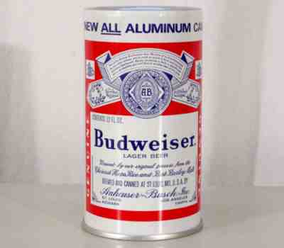 BUDWEISER â?¢RARE TEST CANâ?¢ CONCAVE ZIP TOP BEER CAN SAINT LOUIS, MISSOURI BUD MO+