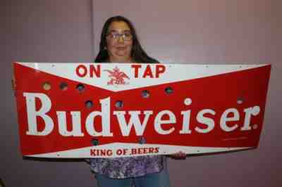 Large Budweiser Beer On Tap Bar Tavern 48