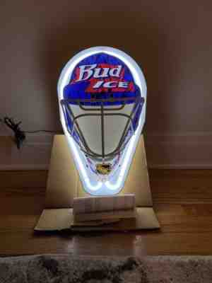 VTG 90â??s Bud Ice Hockey NHL Neon Goalie Helmet Mask NEW NEVER USEDAnhueser Busch