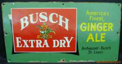 Anheuser-Busch Extra Dry Ginger Ale Porcelain Sign - Rare Prohibition Era Sign