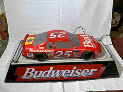 RARE NASCAR #25 BUDWEISER POOL TABLE LIGHT NEON SIGN BAR ROOM LIGHT!!!! Vintage!