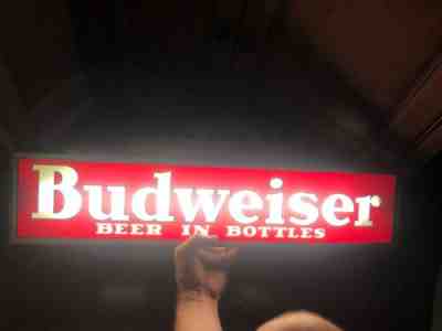 1940â??s Budweiser Beer Sign Light Up  ??Rare ? Brewery Original Ohio Advertising Co