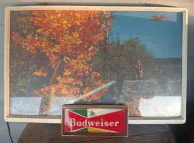 1950s Budweiser Fall Hunting Pheasants Light Up Sign Works