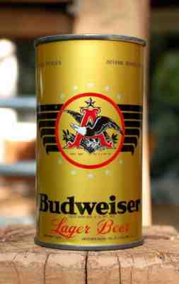 FLAWLESS LABEL 1936 BUDWEISER O/I FLAT TOP BEER CAN! STUNNING BEAUTY!