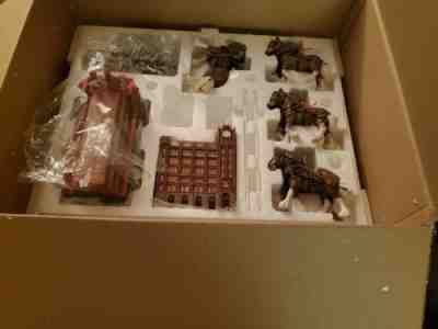 ANHEUSER BUSCH BUDWEISER CLYDESDALE HORSES 120TH ANNIVER NIB HAWTHORNE VILLAGE