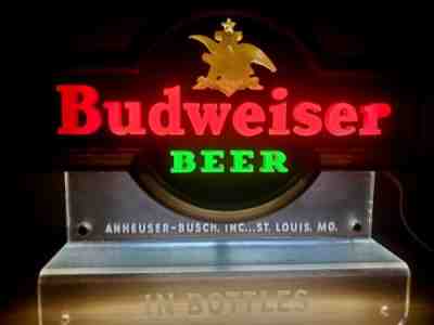 RARE Vintage 50s BUDWEISER BEER Back Bar SIGN LIGHT Cash Register ANHEUSER BUSCH