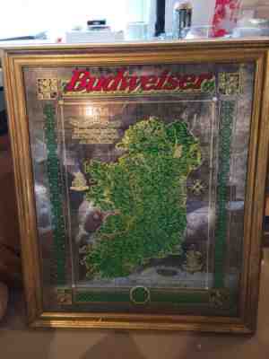 Budweiser king of beer mirror map of Ireland rare