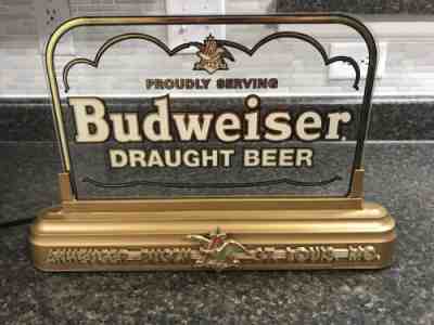 Budweiser Draught Beer Reverse Glass Backlit Sign -- Rare Promotional Sign EUC