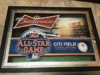 704A~ 2013 Budweiser New York Mets Citi Field All Star Game Shadowbox Sign Ball