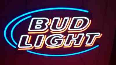 Bud Light plastic led neon sign. Great for man cave or garage or store front