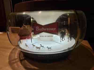 Vintage Round Budweiser World Champion Clydesdale Team Rotating Light Globe NIB