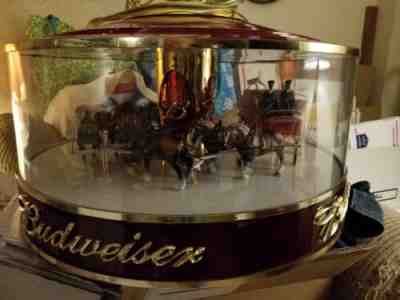 Budweiser Clydesdale Rotating Carousel Lamp -- Works!