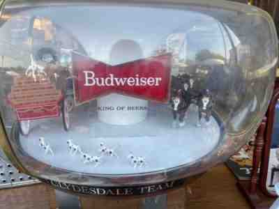 Budweiser Carousel Light Beer Clydesdale Horse Carriage Sign Lamp Vintage