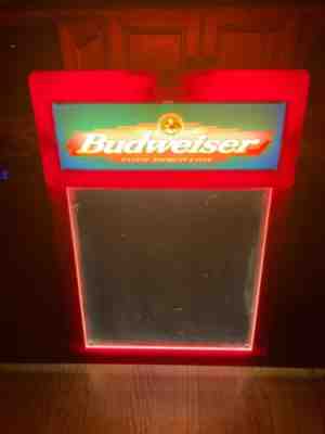 Vintage large Budweiser Lighted Write On Bar Pub Man Cave Sign 28