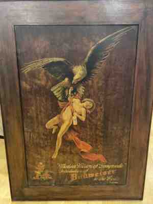 anheuser busch pre prohibition Wood sign  ??Introduction Of Budweiser To The godsâ?