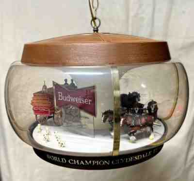 Budweiser World Champion Clydesdale Team Carousel Lamp: With Dalmatians Vintage