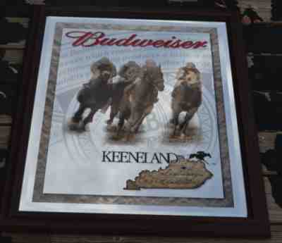 KEENELAND Racetrack Lexington KY BUDWEISER beer MIRROR Breeders Cup Horse Racing