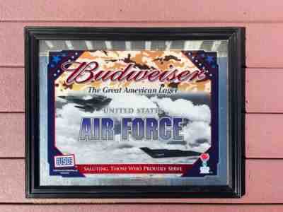 Budweiser Beer Solutes Military United States Air Force USAF Mirror Sign USO