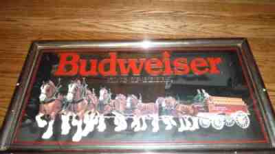 BUDWEISER CLYDESDALE MIRROR VINTAGE BEER SIGN