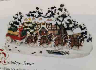 RARE NIB Budweiser Clydesdale Horse Christmas Winter Holiday Scene Figurine