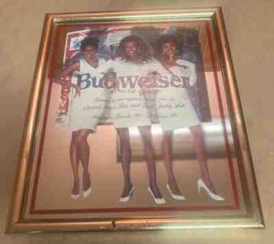 Rare 1992 Budweiser King of Beers Framed 3 African American black Mirror sign