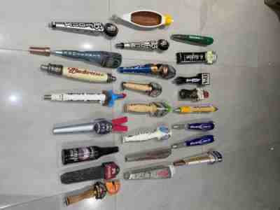 Beer Tap Handles Lot of 24 - Budweiser, Sam Adams, Bronx, Coors, Leinenkugel!!!!