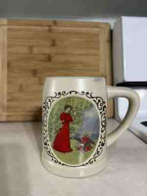 Tan And Brown Anheuser Busch Bud Girl Stein CS10 (Red Dress) 1977 Ceramarte VHTF