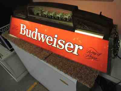 Vintage Official Budweiser Pool/ Poker Table Lighted Clydesdale Team Sign. 1980s