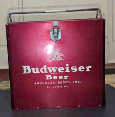 Vintage Metal Budweiser Cooler, 1940s 1950s Metal Original ARAY St Louis