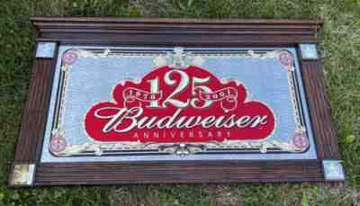 vintage budweiser mirror sign 125th Anniversary