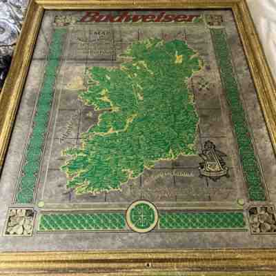 Budweiser Mirror- Map Of Noble Erin Island Kings