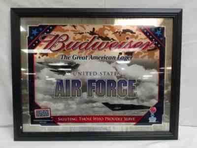 Budweiser Beer Military United States Air Force USAF Mirror Sign USO