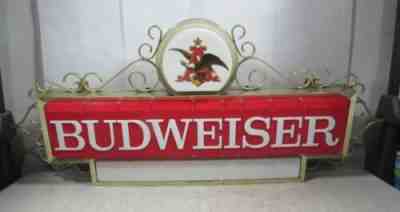 Vintage 1967 Budweiser Beer Lighted Sign Display Light Ornate