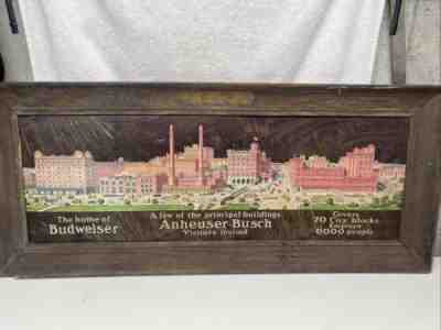 VINTAGE 1915 BUDWEISER ANHEUSER BUSCH BEER PRE PROHIBITION 38â? METAL SIGN MUSEUM