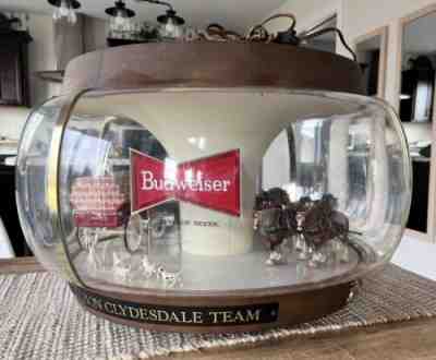 Vintage Budweiser Rotating Clydesdale Parade Bar Display, Fun Carousel Movement