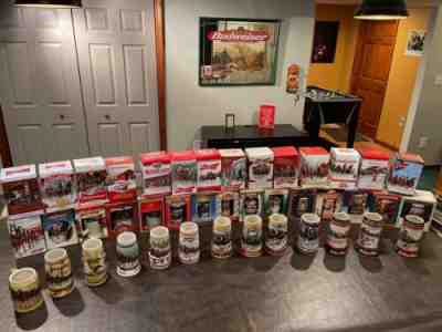 Complete Budweiser Christmas Holiday Stein Collection.