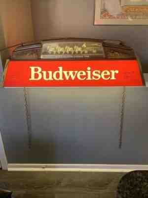 1980s BUDWEISER Pool Table Light GOLD WORLD'S CHAMPION CLYDESDALE TEAM sign