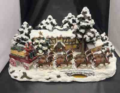 RARE Budweiser Clydesdale Holiday scene figurine set 17