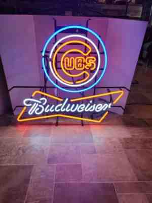 Budweiser beer chicago Cubs baseball neon light up sign Wrigley field