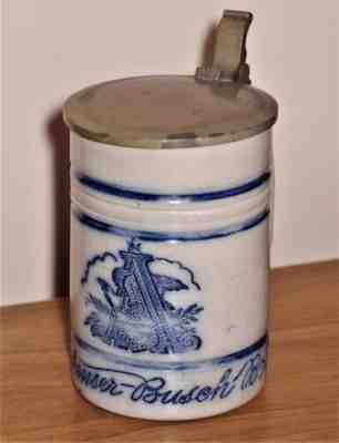 Antique 1800s ANHEUSER BUSCH Stoneware BEER STEIN, NA White & Son NY Budweiser