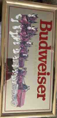 Vintage 1992 Budweiser Clydesdale King Of Beers Mirror / Mirrored Sign 27â? X 14â?