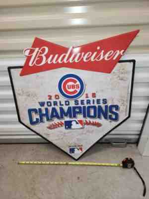 Budweiser beer Chicago Cubs mlb home plate world series sign bar room wrigley