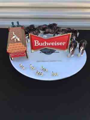 Budweiser Clydesdale Parade Carousel Light Horses Wagon Dogs Driver Parts Repair