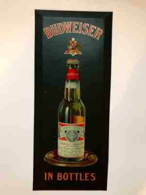 RARE Vintage Metal Budweiser in Bottles SignÂ 