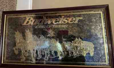 Vintage Budweiser Lager Beer Mirror sign beer Anheuser Busch Man Cave
