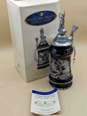 2007 Anheuser Busch Budweiser TRIBUTE TO BREWING Crystal Lidded Stein Tankard