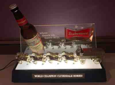 1963 Budweiser Beer ~ World Champion Clydesdale Horses ~ Vintage Lighted Sign